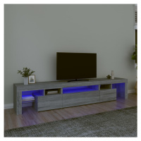 vidaXL TV skrinka s LED svetlami sivá sonoma 215x35x40 cm