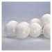 Solight LED reťaz vianočné gule bavlnené, 10LED, 1m, 2x AA, IP20