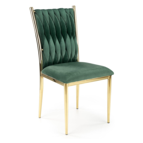Expedo Jedálenská stolička WONKY, 48x94x55, tmavo zelená/zlatá