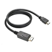 Kábel C-TECH DisplayPort/HDMI, 2m, čierny