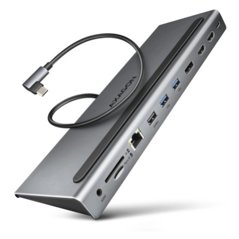 AXAGON HMC-4KX3 USB 5Gbps hub, 3x USB-A, 2x HDMI, DP, RJ-45 GLAN, SD/microSD, audio, PD 100W, ká