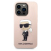 Karl Lagerfeld Liquid Silicone Ikonik NFT Zadný Kryt pre iPhone 15 Pro Pink