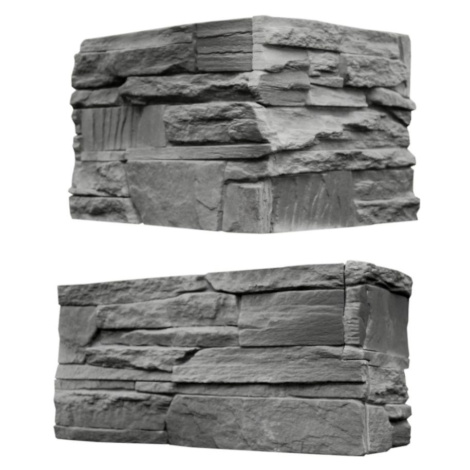Betónový Obkladový Kameň Elbrus 2 Graphite Rohový MERKURY MARKET