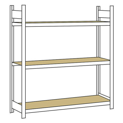 Regál s veľkým rozpätím, s drevotrieskovou doskou, výška 2000 mm SCHULTE