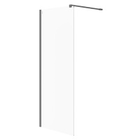 Cersanit Mille, sprchová zástena typu Walk-In 80x200 cm, 8mm číre sklo, čierny profil, S161-007