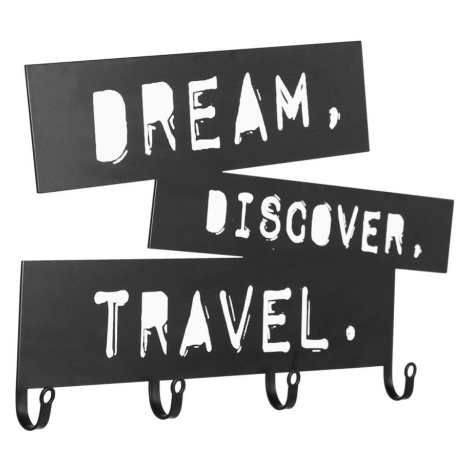 Nástenný vešiak so štyrmi háčikmi, Dream, Discover, Travel Miadomodo