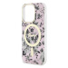 Plastové puzdro Guess na Apple iPhone 14 Pro GUHMP14LHCFWSP Flowers IML MagSafe ružové