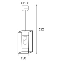 Závesná lampa Cubic³ 3368 mosadz/číra