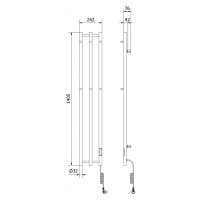 MEXEN - Pino elektrický vešiak na uteráky 1405 x 242 mm, 200 W, biela W301-1405-242-00-20