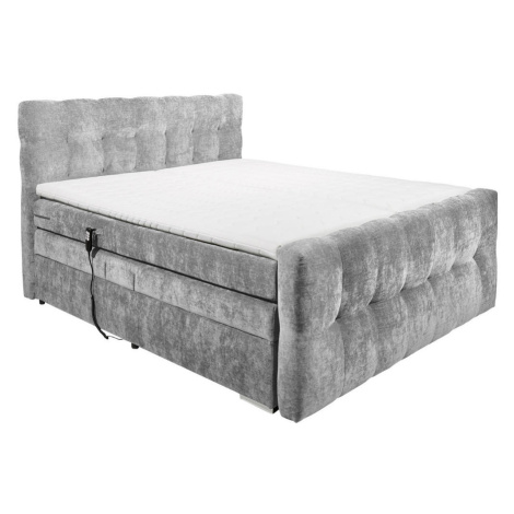 MID.YOU POSTEĽ BOXSPRING, 180/200 cm, textil, kompozitné drevo, sivá