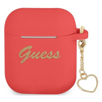 Obal Guess GUA2LSCHSR AirPods cover red Silicone Charm Heart Collection (GUA2LSCHSR)
