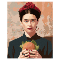 Diamantové maľovanie - FRIDA KAHLO A HAMBURGER Rámovanie: vypnuté plátno na rám, Rozmer: 40x50 c