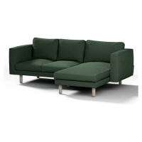 Dekoria Poťah na sedačku Norsborg s ležadlom - 3 os., zelená, 231 x 88/157 x 85 cm, Cotton Panam