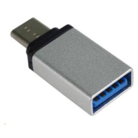 Adaptér PREMIUMCORD USB 3.1 C/male - USB 3.0 A/samica, strieborná, OTG