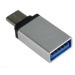 Adaptér PREMIUMCORD USB 3.1 C/male - USB 3.0 A/samica, strieborná, OTG