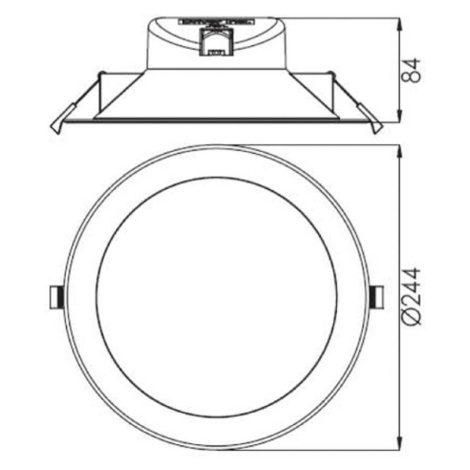 Acrux 195 zapustené LED svetlo, biele, Ø 24,4 cm