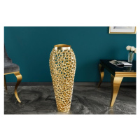 Estila Dizajnová váza Hoja v art deco štýle s kovovou konštrukciou zlatej farby 65cm