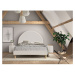 Biela čalúnená jednolôžková posteľ s roštom 140x200 cm MOON – Vipack