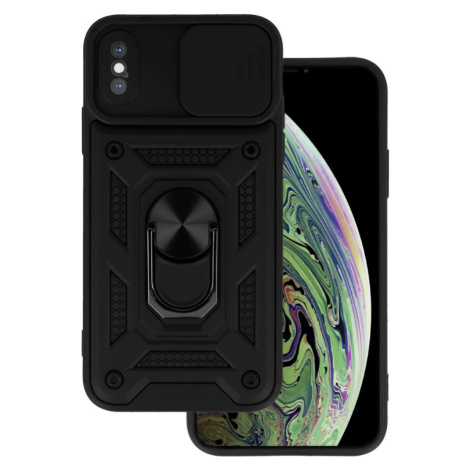 Odolné puzdro na Apple iPhone X/Xs Camshield Ring Armor čierne