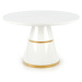 HALMAR Vegas okrúhly jedálenský stôl biely lesk / zlatá