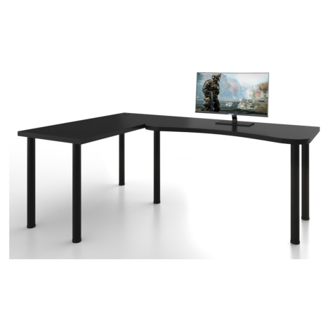 Expedo Počítačový rohový stôl MOOD L, 200/135x73-76x65, čierna, ľavý