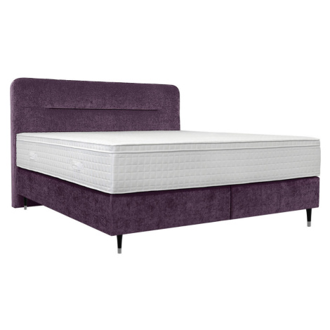 Elegando POSTEĽ BOXSPRING, 200/210 cm, drevo, textil, fialová