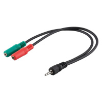 PremiumCord Adaptér 4pin 3,5mm-2x stereo 3,5mm M/2xF