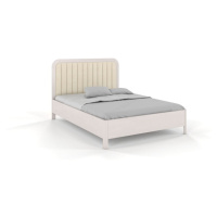Biela/béžová dvojlôžková posteľ z bukového dreva 160x200 cm Modena – Skandica