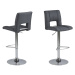 Dkton Dizajnová barová stolička Nerine, tmavo šedá a chrómová