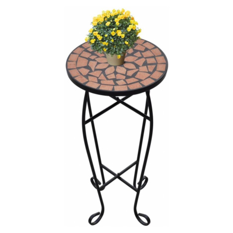 Mozaikový stolík na kvety keramika Dekorhome Tehlová,Mozaikový stolík na kvety keramika Dekorhom vidaXL