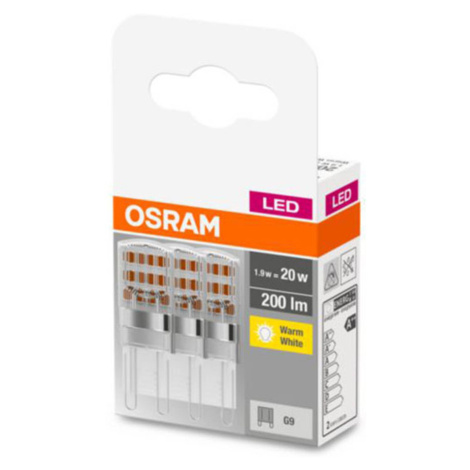 Žiarovka OSRAM LED s päticou G9 1,9 W 2 700 K číra 3 kusy