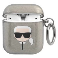 Obal Karl Lagerfeld KLA2UKHGK AirPods cover black Glitter Karl`s Head (KLA2UKHGK)