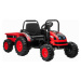 Elektrický Traktor POWER s vlečkou, červený, Pohon zadných kolies, 12V batéria