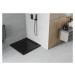 MEXEN/S - Flat sprchová vanička štvorcová slim 80 x 80, černá + čierny sifón 40708080B