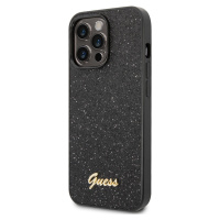 Púzdro Guess PC/TPU Glitter Flakes Metal Logo iPhone 14 Pro Max čierne