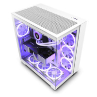 NZXT case H9 Flow Dual-chambers ATX / 4x120mm fan / 10xfan / mesh top / glass side panel, front 