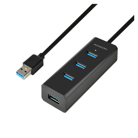 Axagon HUE-S2BL, 4x USB 3.0 CHARGING hub, micro USB nap. konektor, kábel USB-A 1.2m