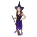 Rappa Detský kostým Čarodejnica s klobúkom fialové veľ. 104 - 116 cm