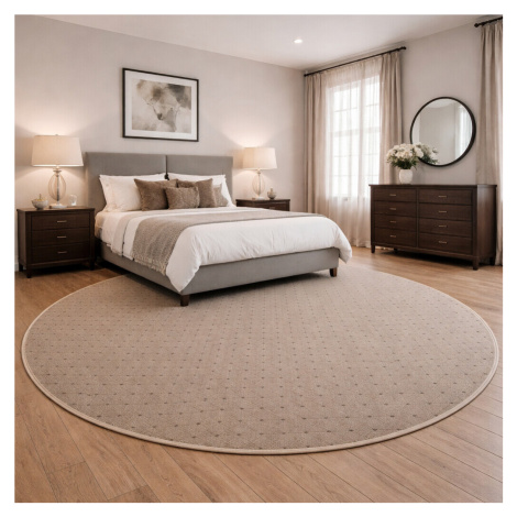 Kusový koberec Udinese béžový new kruh, 120x120 (průměr) kruh, béžová, chodba / předsíň, Condor 