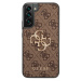 Guess PU 4G Metal Logo Zadný Kryt pre Samsung Galaxy S23+ Brown