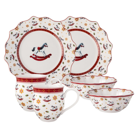 VILLEROY & BOCH Vianočná raňajková súprava pre dve osoby Toy's Delight Hojdací koník 6 ks