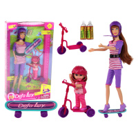 mamido Sada bábik Lucy so skateboardom fialová