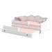 NABBI Elisa II detská posteľ s prístelkou a matracmi 80x160 cm biela / sivý vzor
