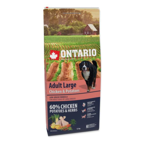 Krmivo Ontario Adult Large Chicken & Potatoes 12kg