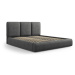 Sivá čalúnená dvojlôžková posteľ s úložným priestorom s roštom 140x200 cm Brody – Mazzini Beds