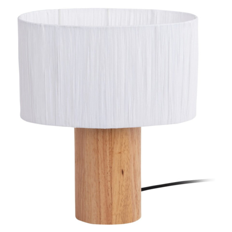 Stolová lampa s tienidlom z papierového výpletu v bielo-prírodnej farbe (výška 30,5 cm) Sheer Ov Leitmotiv