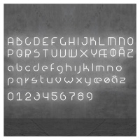 Artemide Alphabet of Light malé písmeno na stenu n