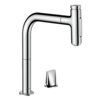 Drezová batéria Hansgrohe Metris Select M71 s vyťahovacou sprškou chróm 73818000