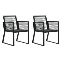 Záhradné polyratanové stoličky 2 ks čierna Dekorhome,Záhradné polyratanové stoličky 2 ks čierna 