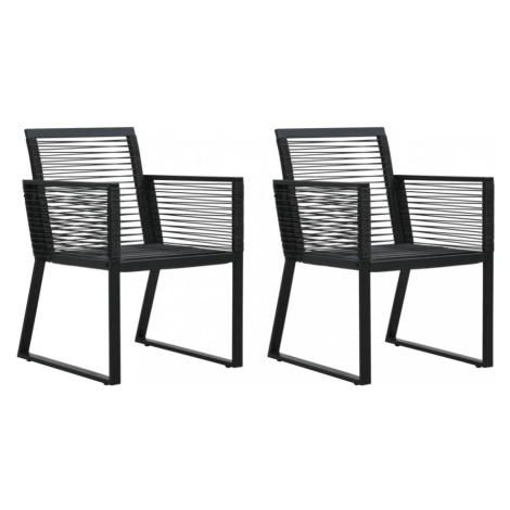 Záhradné polyratanové stoličky 2 ks čierna Dekorhome,Záhradné polyratanové stoličky 2 ks čierna  vidaXL